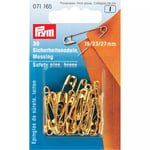 Prym Brass Safety Pins, Assorted Sizes, Pack of 30, Gold