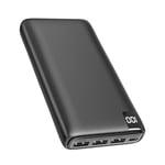 Riapow Batterie Externe 26800mAh, Power Bank 3.0 A USB C Charge Rapide Chargeur Portable avec Affichage LED Chargeur de Téléphone 4 Sorties USB pour iPhone, Tablette et Plus