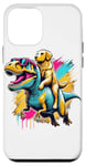 Coque pour iPhone 12 mini Pop Art Dinosaur T-Rex Golden Retriever GR Dog Goldie