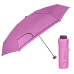 PERLETTI Mini Parapluie Femme Pliant Couleur Unie Rose - Petit Parapluie Super Compact de Poche Ultra Léger - Ombrelle Dame Ouverture Manuelle Coupe Vent - Diamètre 90 cm (Rose Clair)