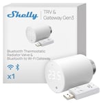 Shelly Blu TRV & Shelly Blu Gateway Gen3 - Tête thermostatique connectée pour radiateur, Vanne Rotative Bluetooth avec Connexion Wi-FI, Commade par app, Passerlle Bluetooth vers Wi-FI Incluse