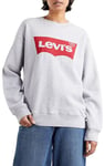 Levi's Women's Graphic Standard Crewneck Sweatshirt, Grey Heather, XXS