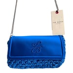 Ted Baker Evaalin Blue Embroidered Crochet Small Crossbody Bag New - RRP £130