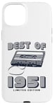 Coque pour iPhone 15 Plus Retro Best of 1951 Mixtape Vintage 74th Birthday Cassette