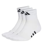 adidas Unisex Kids Performance Cushioned Mid-Cut Socks 3 Pairs, White/White/White, 7-8 Years