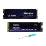 Ediloca EN600 Pro SSD 2 to PCle 3.0x4, NVMe M.2 2280, jusqu'à 3500 Mo/s, Disque SSD Interne, Cache SLC 3D NAND TLC, Autocollant de Refroidissement en graphène, Stockage pour PC