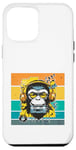 iPhone 12 Pro Max Monkey headphones music cassette vintage urban colorful Case