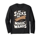 Sticks Magic Wands Marimbist Musician Vibraphonist Marimba Long Sleeve T-Shirt