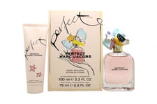 MARC JACOBS PERFECT GIFT SET 100ML EDP + 75ML BODY LOTION - WOMEN'S FOR HER. NEW