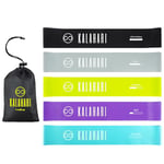 Kalahari Bande Élastique Fitness Lot DE 5 Plus Ebook d’Exercices en Français et Sac - Loop Resistance Bands avec 5 Niveaux de Force pour la Musculation, Le Sport, Les Etirements, la Physiothérapie