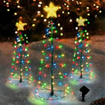 Led Spiral Christmas Tree Light Lamp Solar Powered Yard Garden Xmas Decor Multicolor