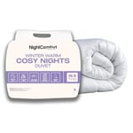 Night Comfort Cosy Nights 15 Tog Anti-Allergy Double Duvet - Breathable Premium Microfibre Cover with Heavyweight Hypoallergenic Hollowfibre Filling Bedding Quilt - (200cmx200cm, White)