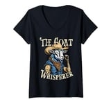 Womens Funny Goat Whisperer Vintage Cowboy Edition Western Goat Man V-Neck T-Shirt