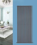 NRG Vertical Anthracite Designer Radiator Modern Tall Upright 1600x590 Oval Column Single Panel Central Heating