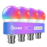 Govee RGBWW Smart Light Bulbs, WiFi LED Light Bulb B22 with Music Sync, 800LM, 54 Dynamic Scenes, 16 Million DIY LED Bulbs Work with Alexa & Google Assistant, 4 Packs