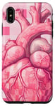 Coque pour iPhone XS Max Rose Pop Art Anatomique Coeur Carreaux