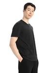 Icebreaker - Hommes Natural Blend Central Classic Slim Fit T-Shirt - pour Tous Les Jours, la Gym et l'entraînement - Noir, L