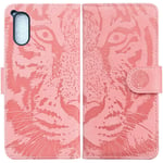 Sony Xperia 5 V Tiger Imprint Etui - Rosa