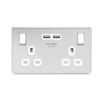 BG FPC22U3W Nexus Screwless Flat-Plate Double Switched Plug Socket 2 USB 3.1A