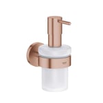 Essentials Set salle de bain Distributeur de savon liquide + Cadre support, Warm Sunset brossé (40369DL1+40394DL1) - Grohe