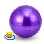 Ballon de Yoga 55 cm. Ballon de Pilates en PVC Antidérapant.Ballon d'exercice d'entraînement, Fitness, Femme Enceinte.Fitball Résistant pour Étirements, Équilibre,Relaxation avec Gonfleur Inclus.