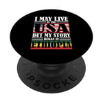 I May Live In The USA Story Began Ethiopia PopSockets Adhesive PopGrip