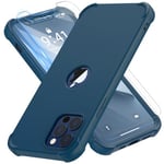 ORETECH for iPhone 12 Pro Max Case, with [2 x Screen Protectors] [10 Ft Military Grade Drop Test] [Camera Protection] 360° Shockproof Slim Thin Phone Case iPhone 12 Pro Max Cover 6.7" - Blue