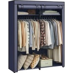 Songmics - Armoire Chambre, Penderie avec 2 Tringles, Porte-vêtements, Housse en Tissu, Porte-Manteau, Pliable, pour Dressing, Chambre, 43 x 140 x