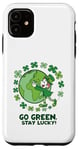 Coque pour iPhone 11 Go Green Stay Lucky - Fête de la Saint-Patrick irlandaise