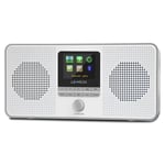 LEMEGA IR4S Stereo WIFI Internet Radio,Portable DAB/DAB+/FM Digital Radio,Spotify Connect,Bluetooth Speaker,Dual Alarms Clock,60 Presets,Headphone-Output,Batteries or Mains Powered - Grey
