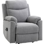 Fauteuil de relaxation électrique - fauteuil releveur inclinable avec repose-pied ajustable et télécommande - tissu polyester aspect lin gris clair