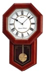 Seiko Wooden Oak Finish Battery Westminster Chime Pendulum Wall Clock QXH110B