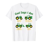 God Says I Am Verse Tractor Truck Toddler Kids Farm Bible T-Shirt