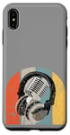 Coque pour iPhone XS Max Music Vintage Headphones & Microphone Casque De Musique