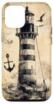 Coque pour iPhone 12/12 Pro Phare nautique vintage océan maritime