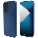 Moozy Lifestyle. Coque en silicone pour Samsung S23 Ultra, bleu nuit – Coque légère en silicone liquide avec finition mate et doublure en microfibre douce, coque en silicone de qualité supérieure - Neuf