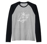 Music Is My Life Sounds Listening Melody Beats Vibes Lover Raglan Baseball Tee