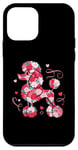 iPhone 12 mini Cute Love Heart Roses Patten Valentines Day Poodle Case