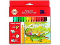 Koh-I-Noor Felt-Tip Pens 30 Colors Cardboard Box - Wikr-061035