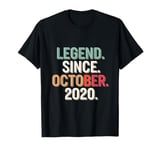 Kids 4 Years Old Legend Since October 2020 4th Birthday T-Shirt