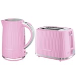 Russell Hobbs Eden Jug Kettle and 2 Slice Matching Toaster Set Raspberry Pink