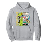 Rugrats Reptar Iconic 90's Retro Vintage Split Chest Poster Pullover Hoodie