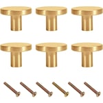 Bouton Poignée Dorée 6Pcs Bouton de Meuble Doré Bouton Poignée Laiton Bouton Poignée or Monotrou Poignée Dorée pour Cuisine placards tiroir commodes