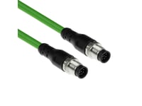 Act Industrial 10.00 Meters Sensor Cable M12a 8-Pin Male To M12a 8-Pin Male, Ultraflex Tpe Cable, Shielded (Sc3872)