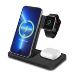 Wireless Charger Stand for iPhone, Apple Watch & AirPods 3-in-1 Fast Charger