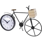 Well Home Horloge de Bureau Design vélo en métal Noir 33,5 x 8 x 23,5 cm