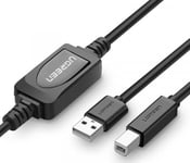 Ugreen Active Usb 2.0 A-B-Kabel Ugreen Us122 För Skrivare, 15 M (Svart)