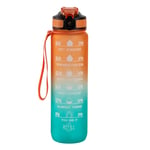 The Hollywood Motivational Bottle Orange and Turquoise 1 liter