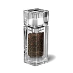 Cole & Mason H33506P Cube Clear Salt Shaker and Pepper Mill Combi, Precision+, Acrylic, 145 mm, Duo Mill, Includes 1 x Salt Shaker/Pepper Grinder