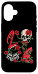 iPhone 16 Love Rose Skeleton Flowers Bones Hearts Valentines Case